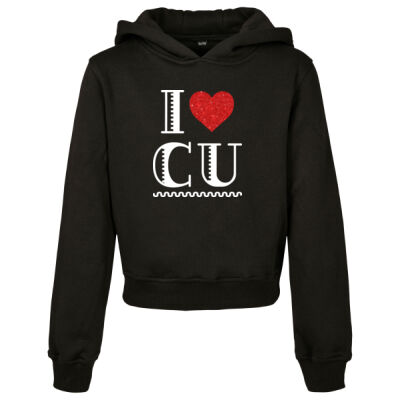 Girls Cropped I Heart CU Hoodie Thumbnail